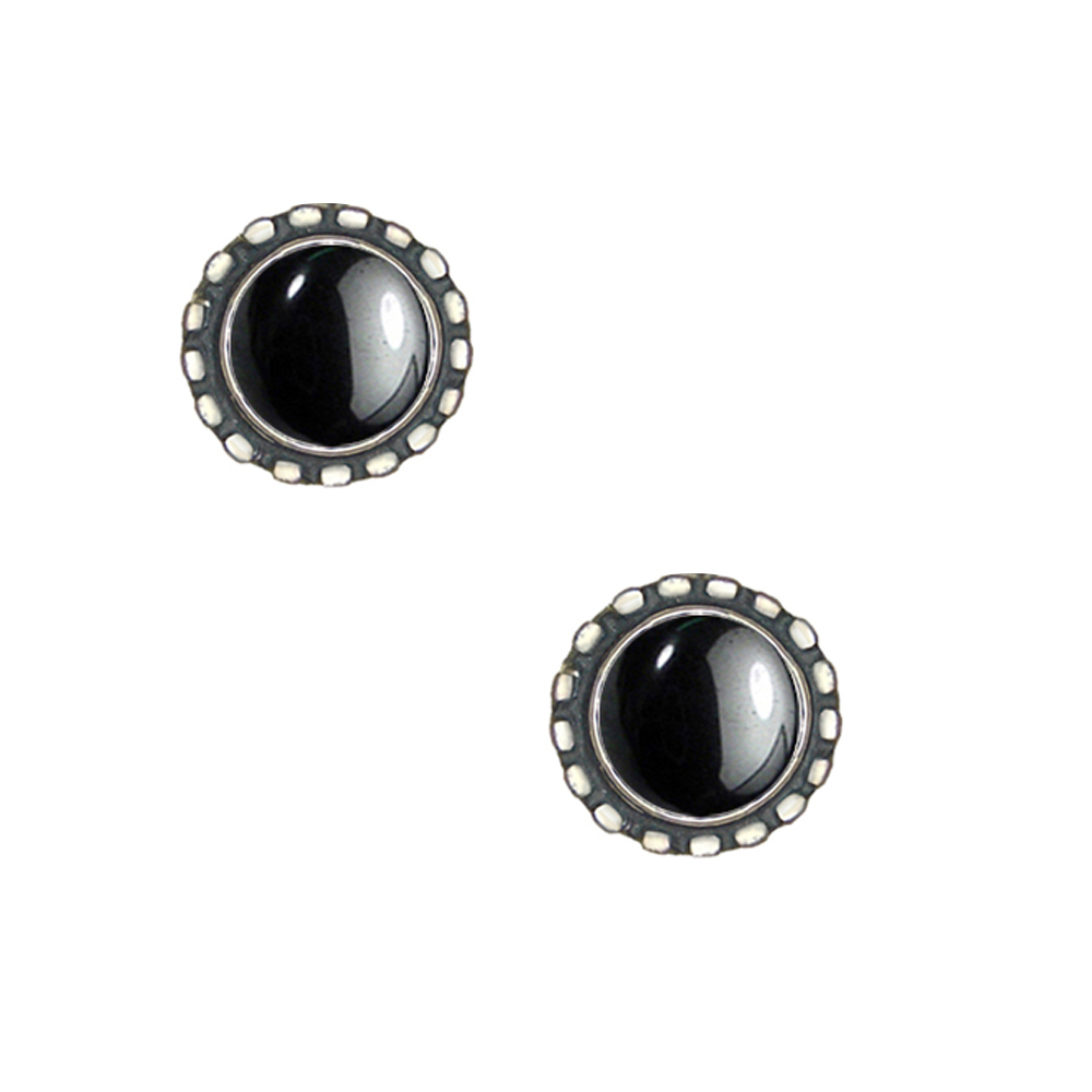 Sterling Silver Petite Hematite Post Stud Earrings